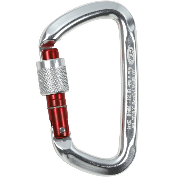 Karabinek Climbing Technology D-SHAPE SG - silver/ red