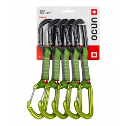 Zestaw ekspresów Ocun HAWK QD COMBI PAD 16mm/ 10cm/ 5-pack/ green