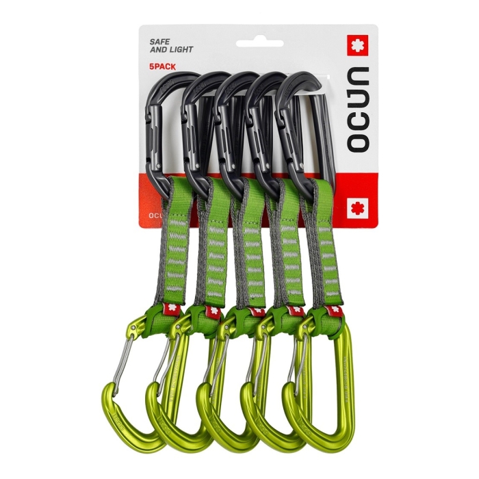 Zestaw ekspresów Ocun HAWK QD COMBI PAD 16mm/ 10cm/ 5-pack/ green